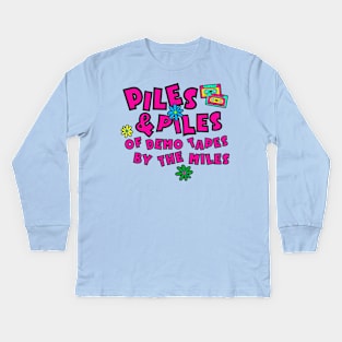 Piles and Piles of Demo Tapes By The Miles Kids Long Sleeve T-Shirt
